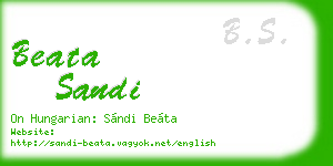 beata sandi business card