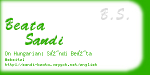 beata sandi business card